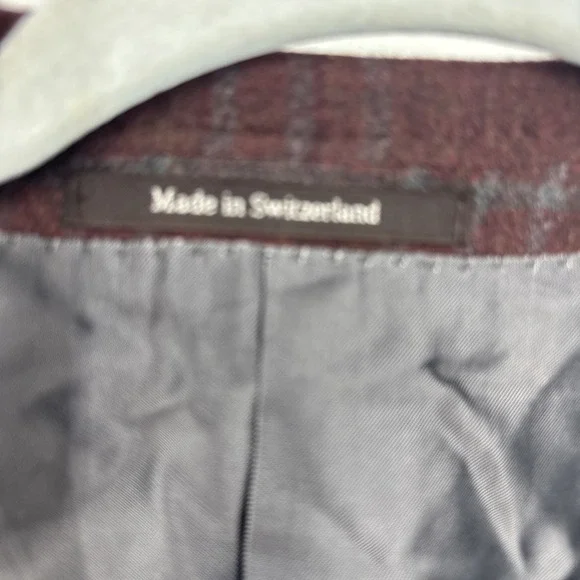 Ermenegildo Zegna Mila Blazer Mens EUR 54L US 44 L Red Plaid Wool Cashmere - Picture 5 of 14